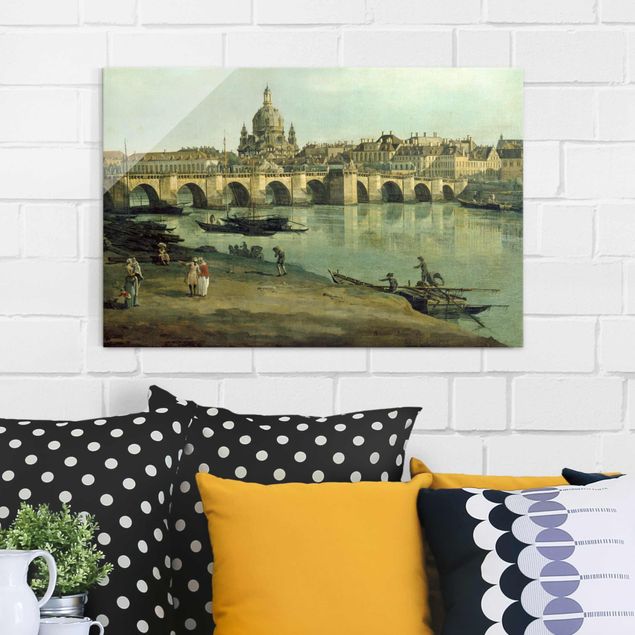 Barroco cuadro Bernardo Bellotto - View of Dresden from the Right Bank of the Elbe with Augustus Bridge