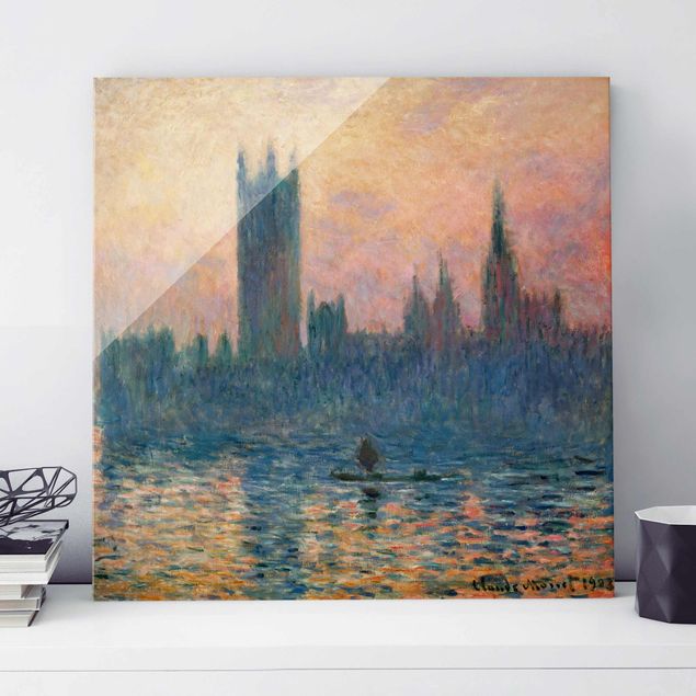 Cuadros de cristal Londres Claude Monet - London Sunset