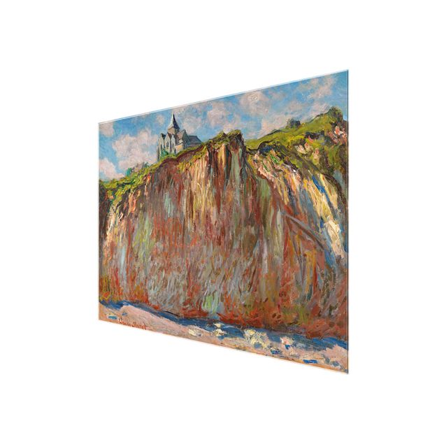 Cuadros de cristal paisajes Claude Monet - The Church Of Varengeville At Evening Sun