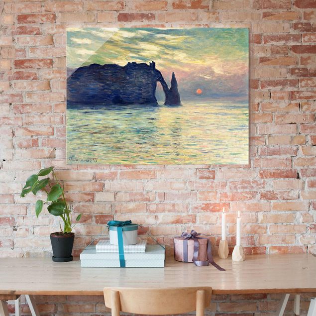 Cuadros impresionistas Claude Monet - The Cliff, Étretat, Sunset