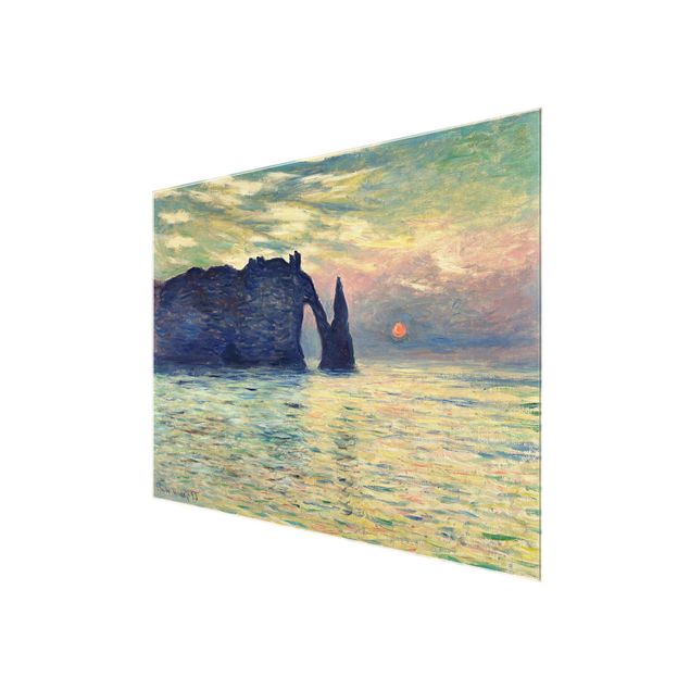 Cuadros de paisajes naturales  Claude Monet - The Cliff, Étretat, Sunset