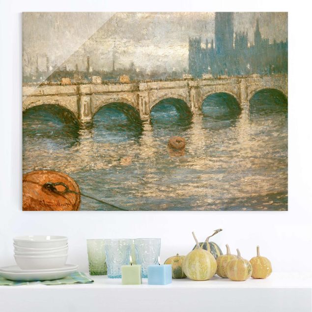 Cuadros de cristal Londres Claude Monet - Thames Bridge And Parliament Building In London