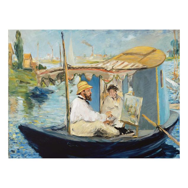 Cuadros famosos Edouard Manet - Claude Monet Painting On His Studio Boat