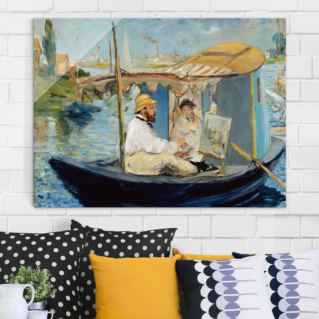 Decoración de cocinas Edouard Manet - Claude Monet Painting On His Studio Boat