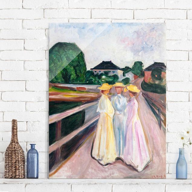 Cuadros de Expresionismo Edvard Munch - Three Girls on the Bridge