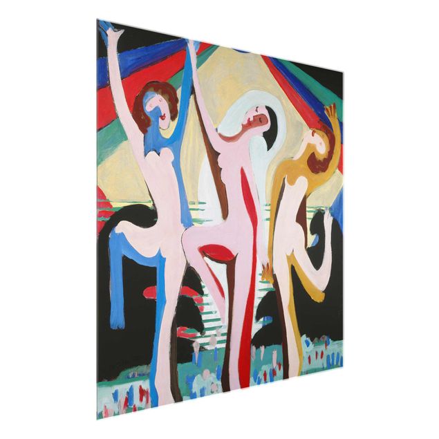 Cuadros de cristal desnudo y erótico Ernst Ludwig Kirchner - colour Dance