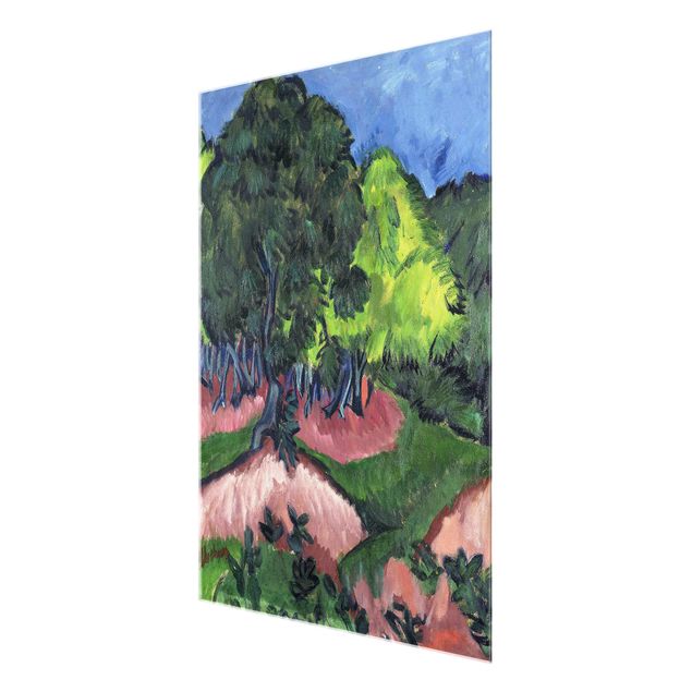 Cuadros de cristal paisajes Ernst Ludwig Kirchner - Landscape with Chestnut Tree