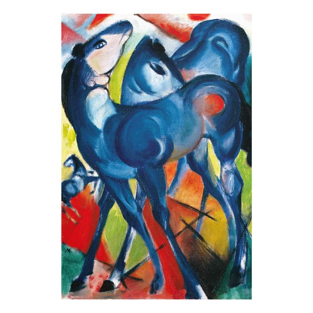 Cuadros de cristal abstractos Franz Marc - The Blue Foals