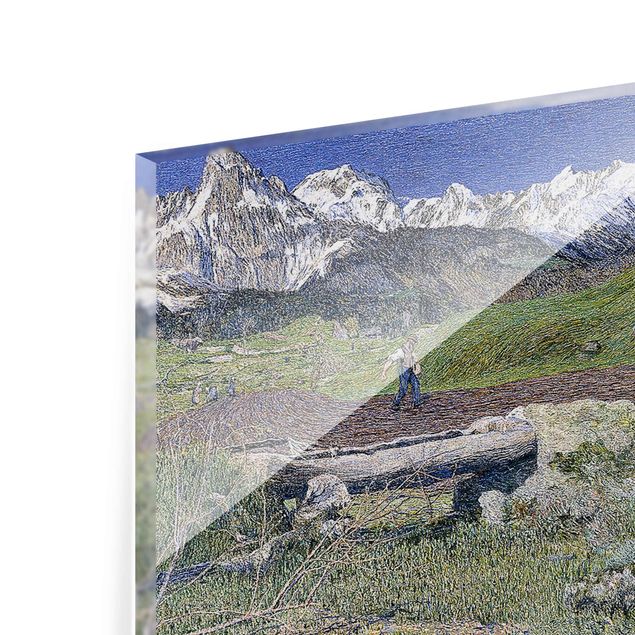 Cuadros de cristal paisajes Giovanni Segantini - Spring In The Alps