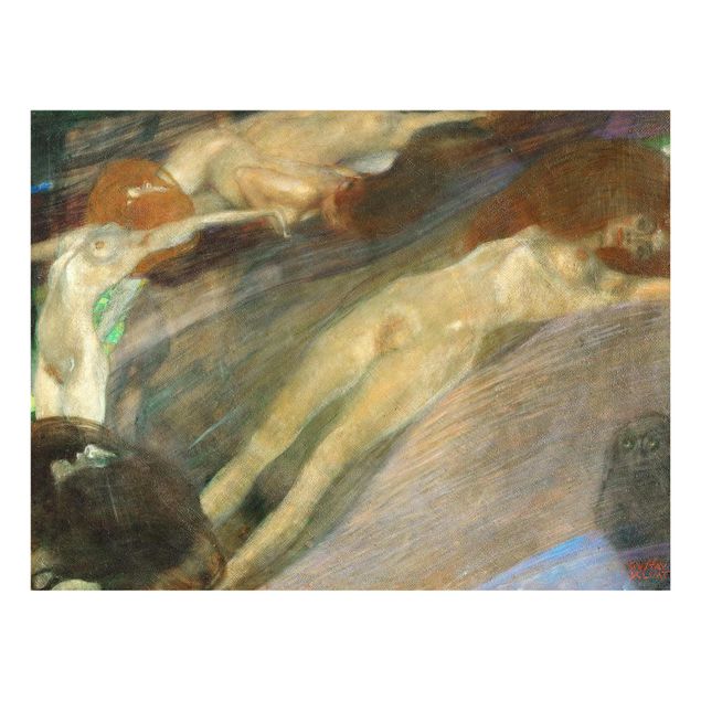 Cuadros de cristal desnudo y erótico Gustav Klimt - Moving Water