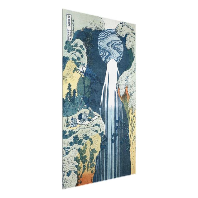 Cuadros de cristal cascadas Katsushika Hokusai - The Waterfall of Amida behind the Kiso Road