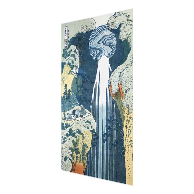 Cuadros de cristal paisajes Katsushika Hokusai - The Waterfall of Amida behind the Kiso Road
