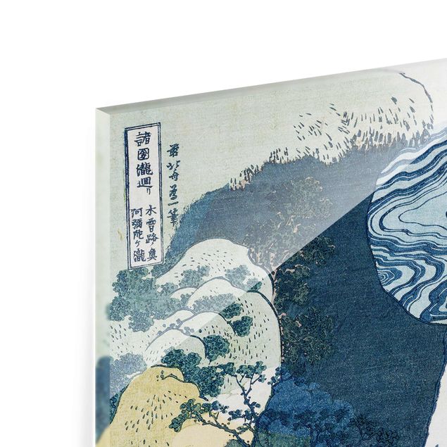 Cuadros famosos Katsushika Hokusai - The Waterfall of Amida behind the Kiso Road
