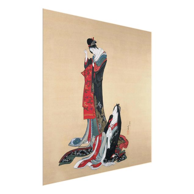 Láminas de cuadros famosos Katsushika Hokusai - Two Courtesans