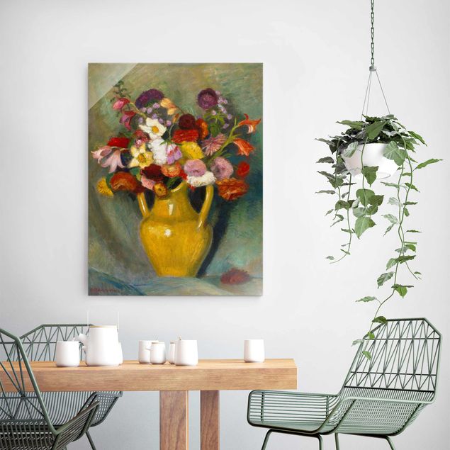 Láminas cuadros famosos Otto Modersohn - Colourful Bouquet in Yellow Clay Jug