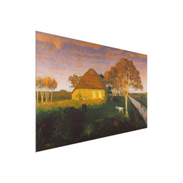 Estilos artísticos Otto Modersohn - Moor Cottage in the Evening Sun