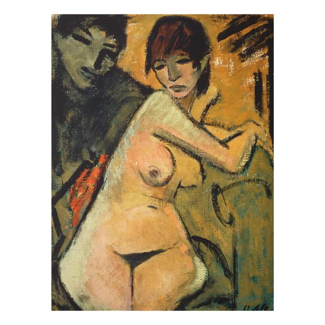 Cuadros de cristal desnudo y erótico Otto Mueller - Lovers