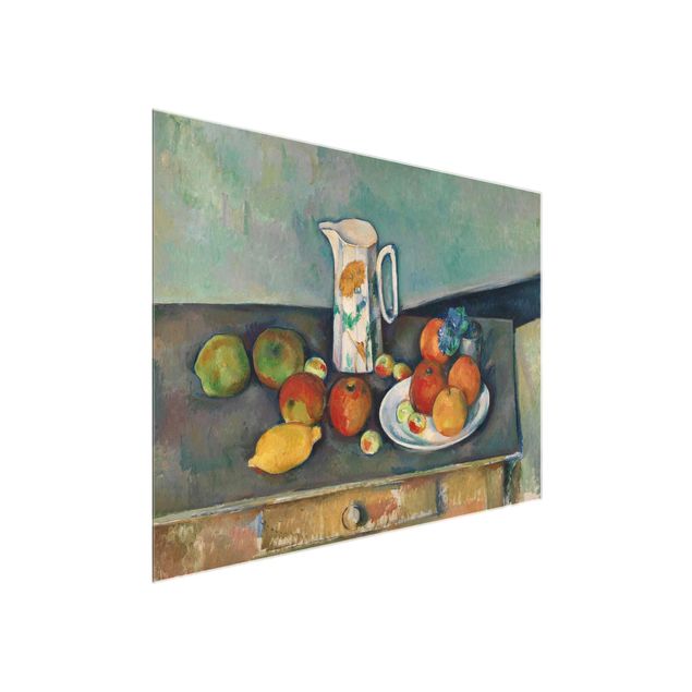 Láminas cuadros famosos Paul Cézanne - Still Life With Milk Jug And Fruit