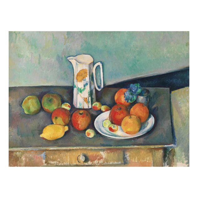 Estilos artísticos Paul Cézanne - Still Life, Flower Curtain, And Fruits
