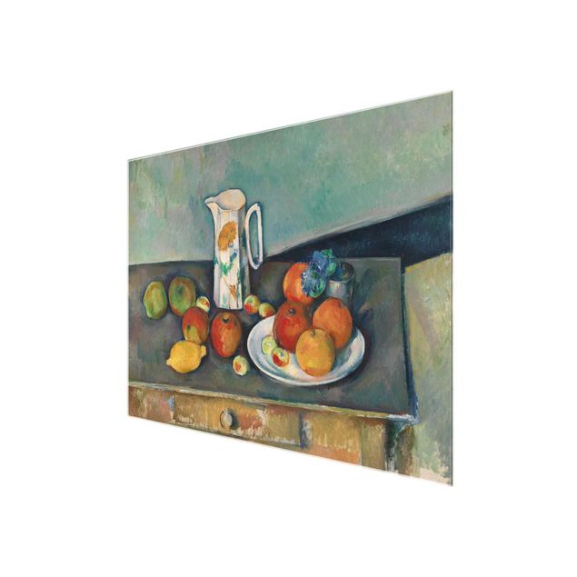 Láminas de cuadros famosos Paul Cézanne - Still Life, Flower Curtain, And Fruits