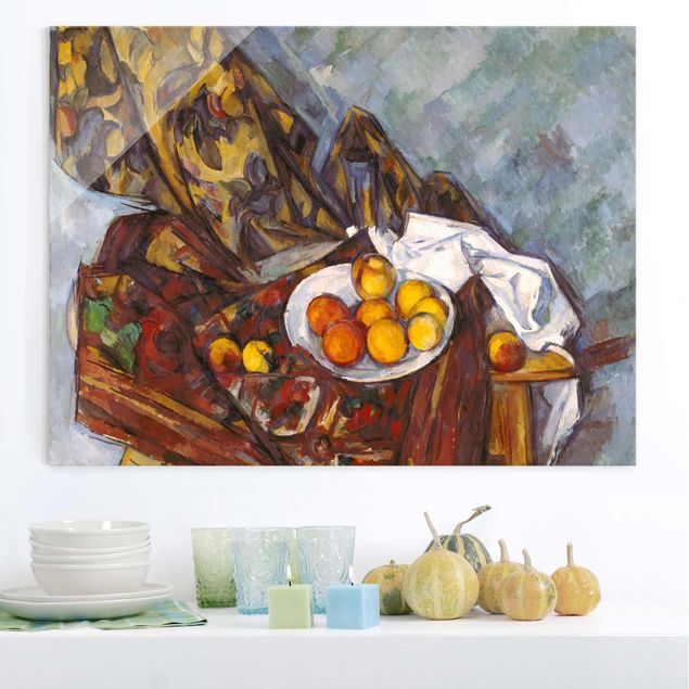 Decoración en la cocina Paul Cézanne - Still Life, Flower Curtain, And Fruits