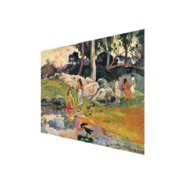 Cuadros de cristal paisajes Paul Gauguin - Women At The Banks Of River
