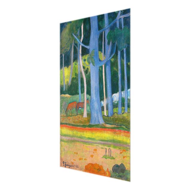 Cuadros paisajes Paul Gauguin - Landscape with blue Tree Trunks