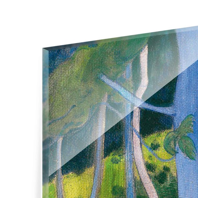 Cuadros de cristal paisajes Paul Gauguin - Landscape with blue Tree Trunks