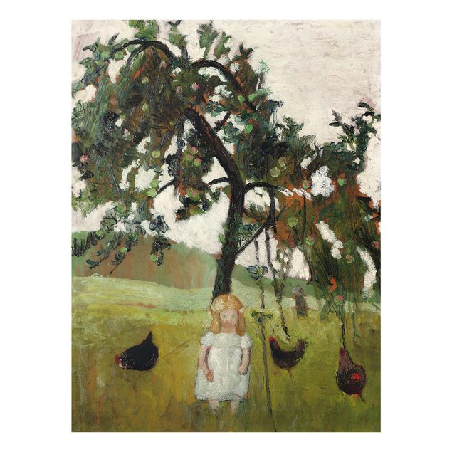 Reproducciónes de cuadros Paula Modersohn-Becker - Elsbeth with Chickens under Apple Tree