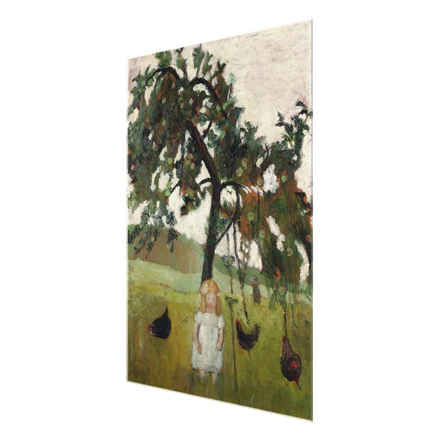 Cuadros decorativos modernos Paula Modersohn-Becker - Elsbeth with Chickens under Apple Tree
