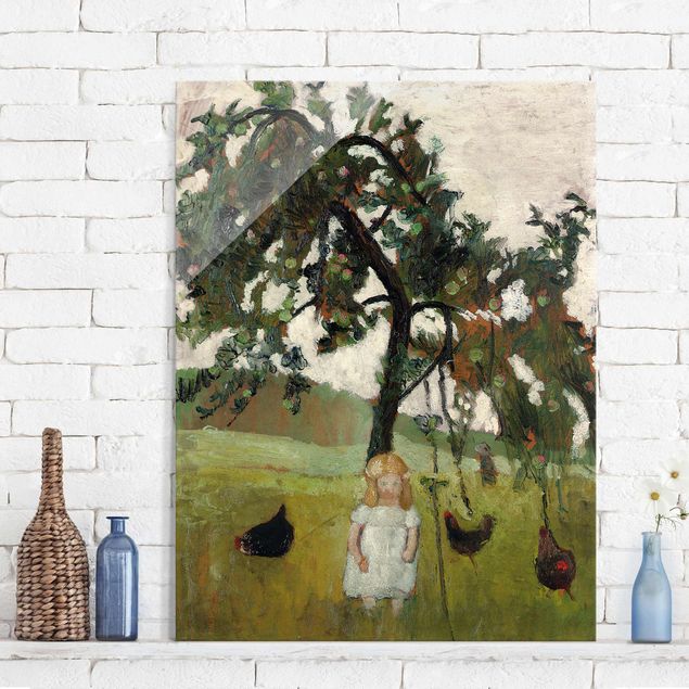 Cuadros expresionistas Paula Modersohn-Becker - Elsbeth with Chickens under Apple Tree