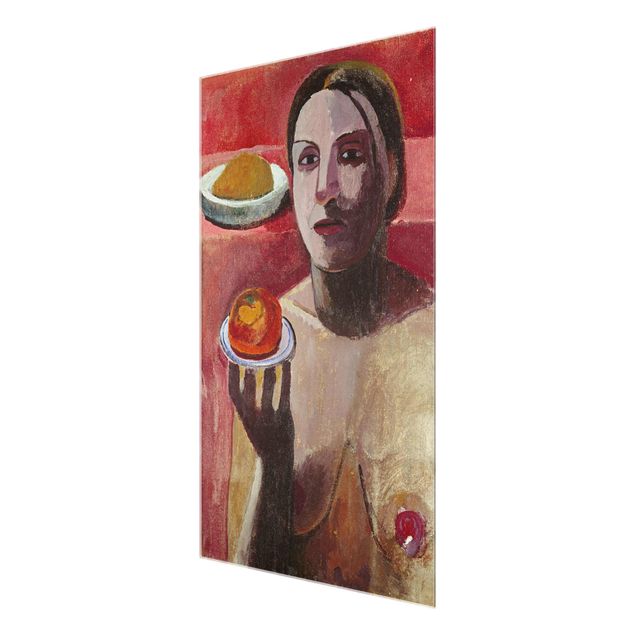 Cuadros de retratos Paula Modersohn-Becker - Semi-nude Italian Woman with Plate