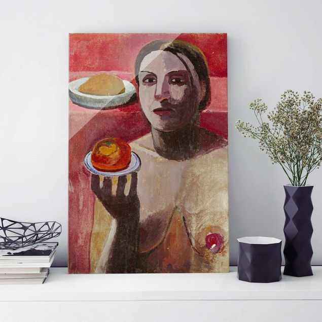 Cuadros expresionistas Paula Modersohn-Becker - Semi-nude Italian Woman with Plate