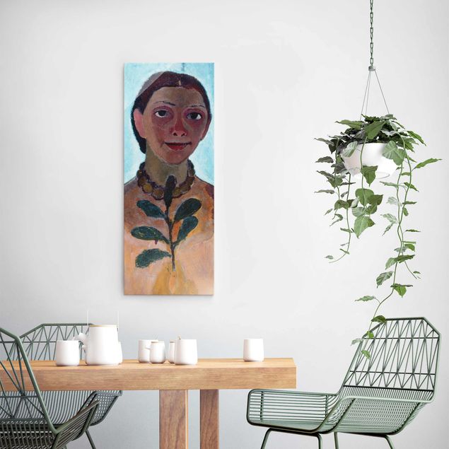Láminas cuadros famosos Paula Modersohn-Becker - Self-Portrait With Camellia Twig