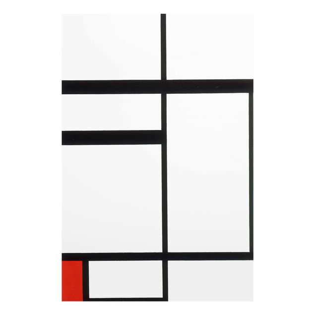 Cuadros de cristal abstractos Piet Mondrian - Composition with Red, Black and White