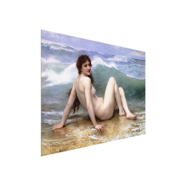 Cuadros de cristal desnudo y erótico William Adolphe Bouguereau - The Wave