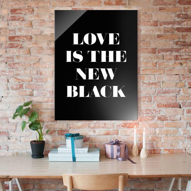 Cuadros de cristal blanco y negro Love Is The New Black