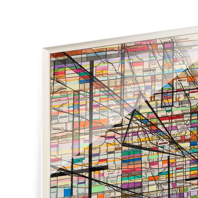 Tableros magnéticos de vidrio Modern Map Of Chicago