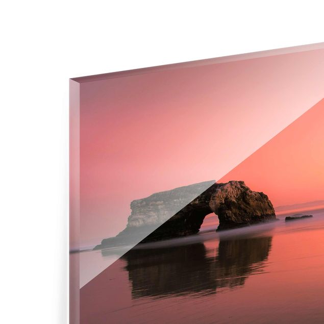 Cuadros de cristal playas Natural Bridge In The Sunset