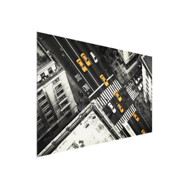 Cuadros de cristal arquitectura y skyline New York City Cabs