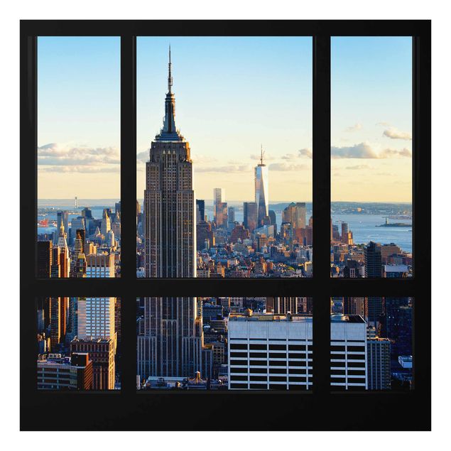 Cuadros de ciudades New York Window View Of The Empire State Building