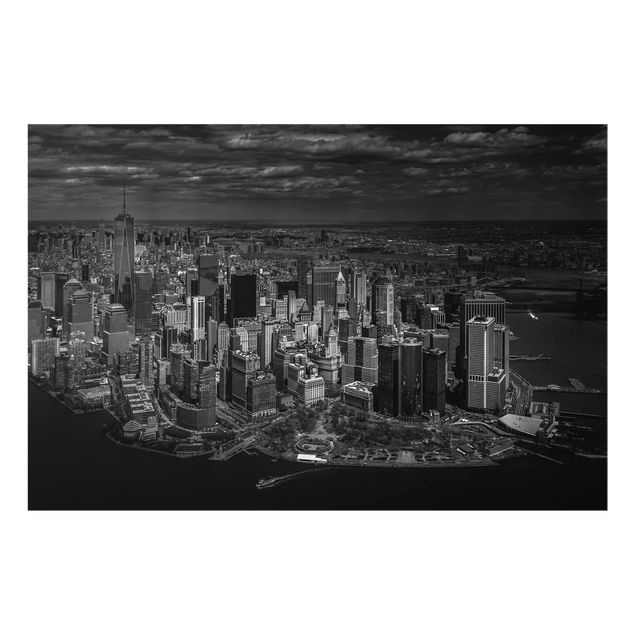 Cuadros de cristal blanco y negro New York - Manhattan From The Air