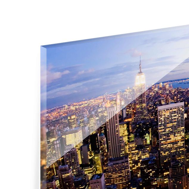 Tableros magnéticos de vidrio New York Skyline At Night
