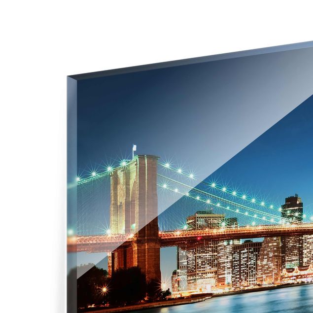 Tableros magnéticos de vidrio Nighttime Manhattan Bridge