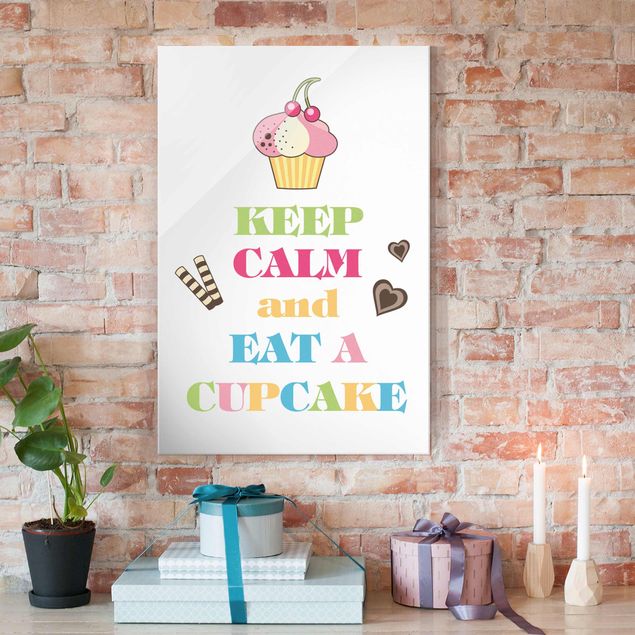 Cuadros con frases Keep Calm And Eat A Cupcake Bunt
