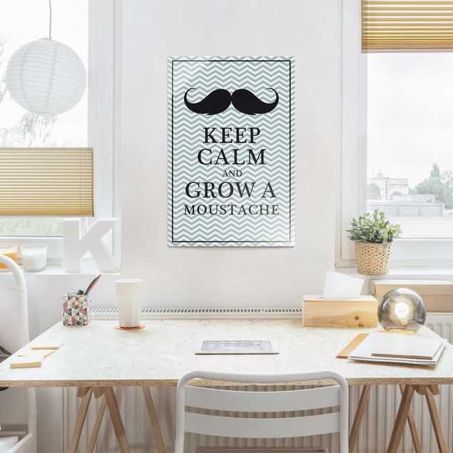 Cuadros con frases motivadoras Keep Calm and Grow a Moustache