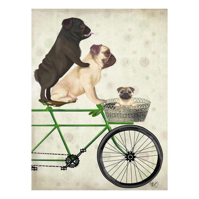 Cuadros verdes Cycling - Pugs On Bike