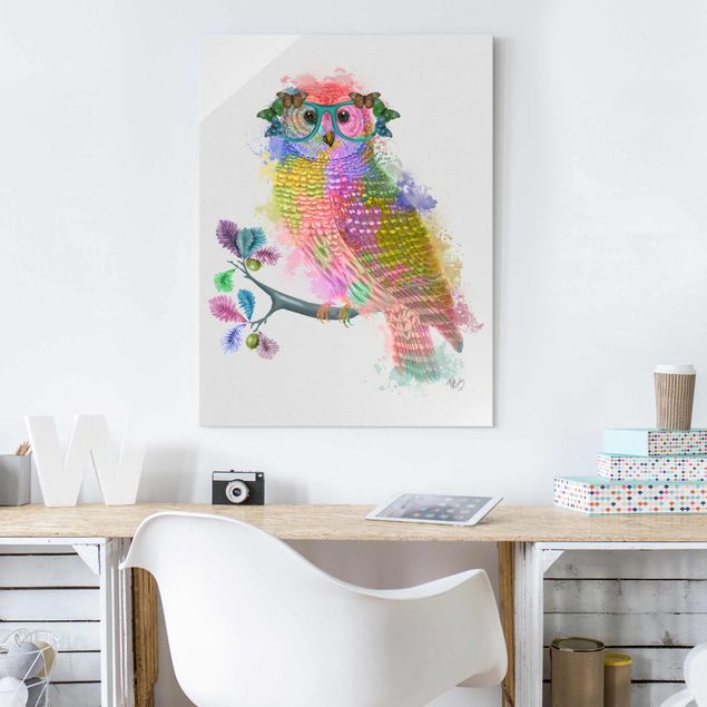 Cuadros decorativos modernos Rainbow Splash Owl