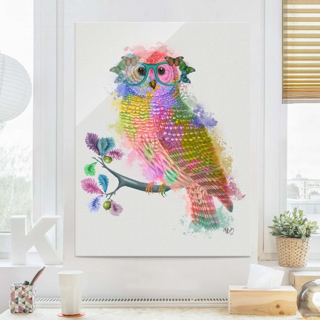 Decoración habitacion bebé Rainbow Splash Owl