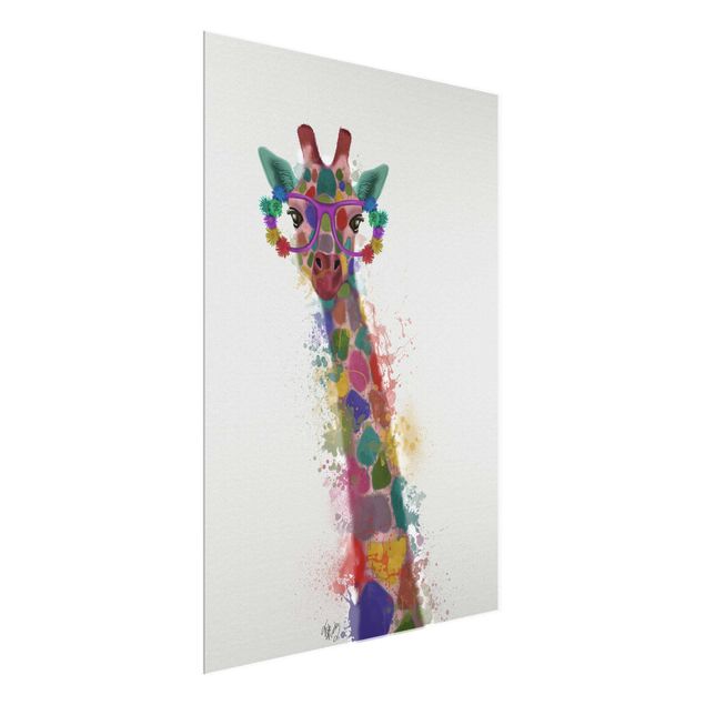 Cuadros modernos Rainbow Splash Giraffe